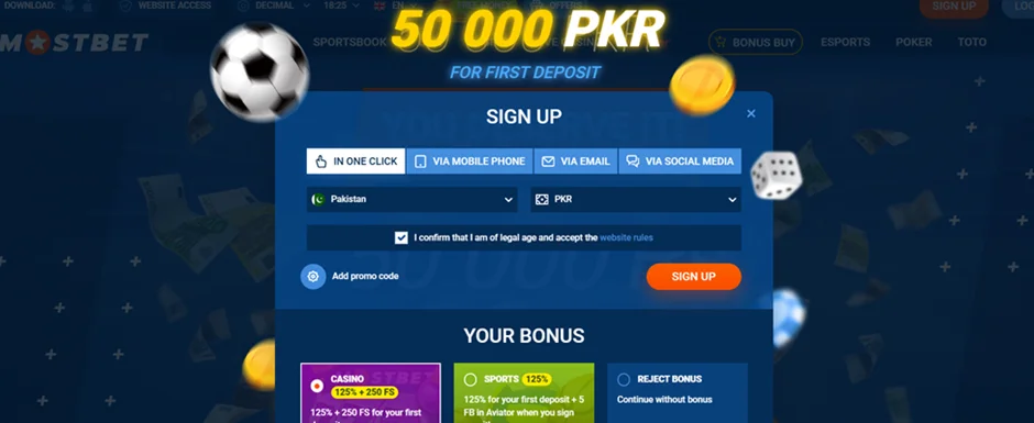 Mostbet casino registration